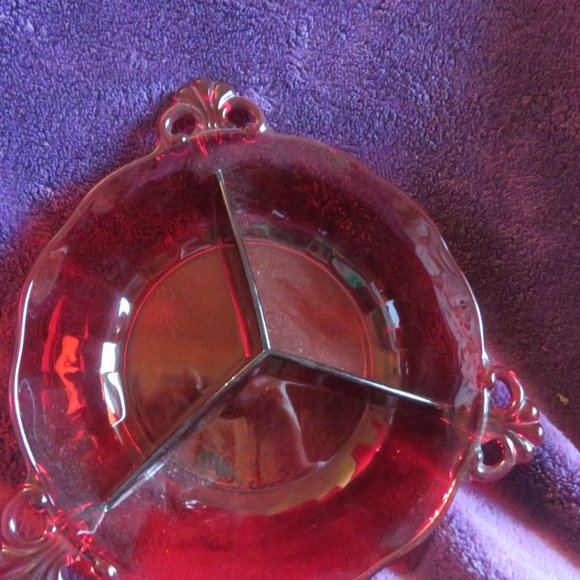 Beautiful Royal Ruby 3 - section candy dish - Picture 3 of 4